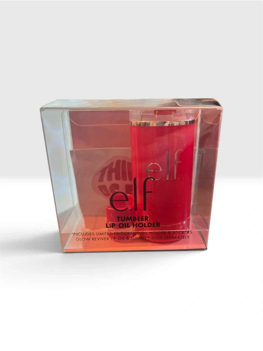 e.l.f. Tumbler Lip Oil Holder - Pink & Red